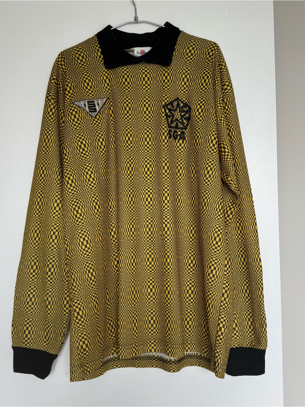 Vintage 90s Sondico SGA Goalkeeper Jersey Yellow Black Large